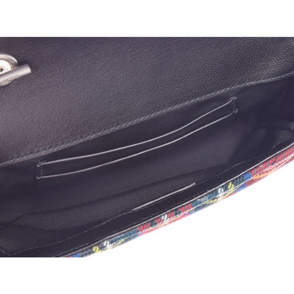 Saint Laurent Punk Check Shoulder Tartan Bag Baby Chain Red - Picture 9 of 12